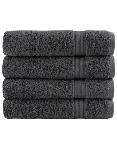 Asciugamani da bagno Premium SOLUND 4 pz Antracite 100x150 cm 600 g/m²