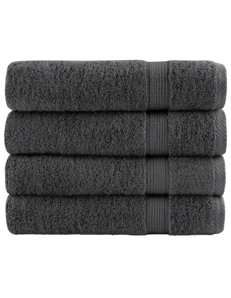 Asciugamani da bagno Premium SOLUND 4 pz Antracite 100x150 cm 600 g/m²