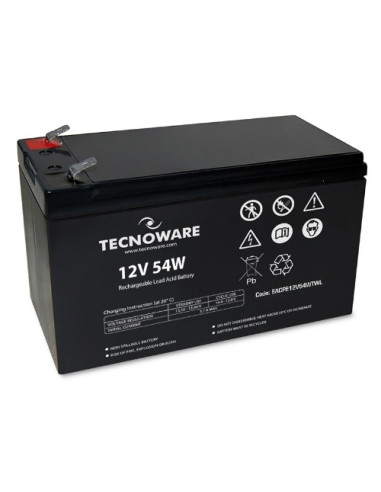 BATTERIA  TECNOWARE 12V 54W (11Ah) FASTON 6,3 MM LONG LIFE EACPE12V54WTWL