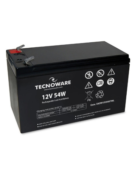 BATTERIA  TECNOWARE 12V 54W (11Ah) FASTON 6,3 MM LONG LIFE EACPE12V54WTWL
