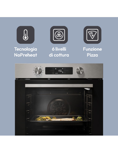 Candy Moderna CA6 N3B1HTX 78 L Nero, Acciaio inox