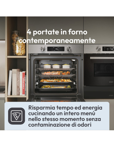 Candy Moderna CA6 N3B1HTX 78 L Nero, Acciaio inox