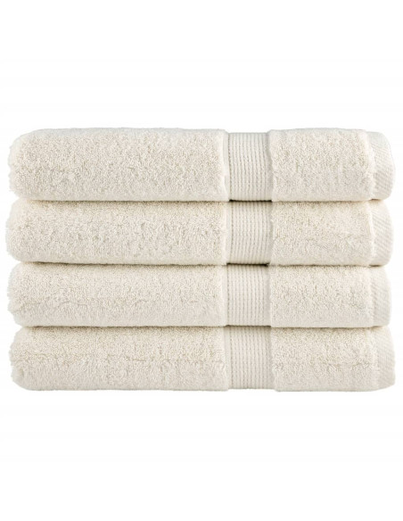 Asciugamani per Sauna SOLUND 4 pz Crema 80x200 cm 600 g/m²