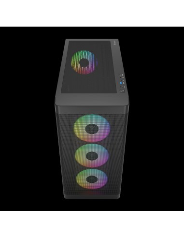 GAMDIAS CASE MID TOWER ATHENA M3 4x120mm PWN FAN ARGB CON 8 PORT HUB