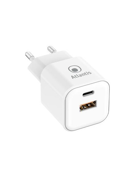 ALIMENTATORE ATLANTIS UNIVERSALE per SMARTPHONE E TABLET P008-PD35GN-2U AC 35W output 1xUSB 1xUSB-C PD TECNOLOGIA GAN