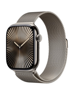 APPLE WATCH SERIES 10 GPS + CELLULAR 46MM NATURAL TITANIUM CASE WITH NATURAL MILANESE LOOP - S/M