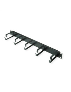 VALUE 19" 1UH GESTIONE CAVI, G - TYPE, 5 GANCI, NERO