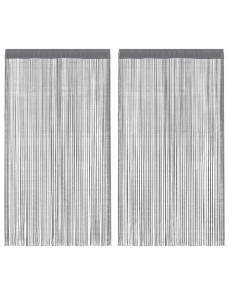Tende a fili 2 pz Antracite 100x250 cm