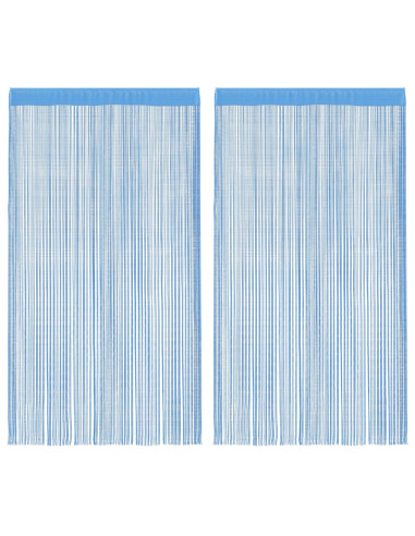 Tende a Filo 2 pz Azzurro 140x250 cm