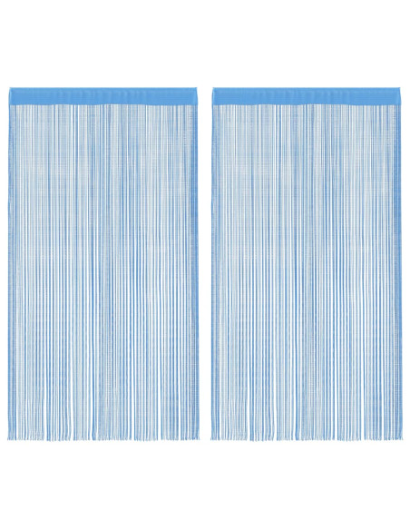 Tende a Filo 2 pz Azzurro 140x250 cm