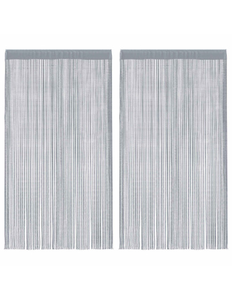 Tende a Filo 2 pz Grigio Chiaro 100x250 cm