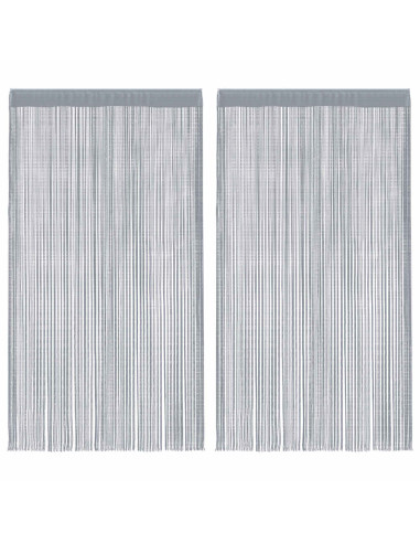 Tende a Filo 2 pz Grigio Chiaro 140x250 cm