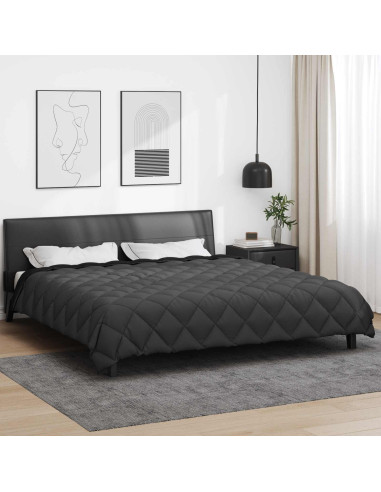 Duvet Invernale Nero e antracite 220 x 200 cm Microfibra