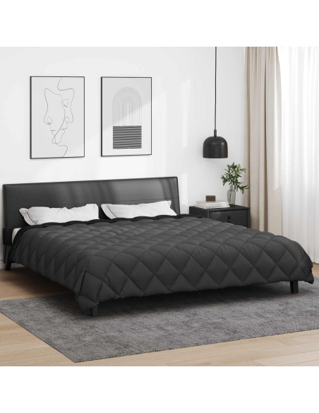 Duvet Invernale Nero e antracite 220 x 260 cm Microfibra