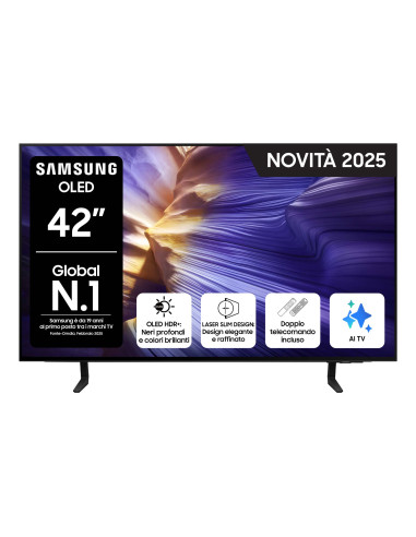 Samsung S90F OLED AI TV 42" QE42S90FAEXZT 4K, Processore NQ4 AI Gen3, 4K AI Upscaling Pro, Schermo antiriflesso, OLED HDR, Dolby
