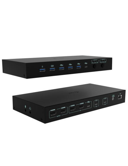 i-tec USB-C KVM Dock PRO for Three Hosts, Dual Video, with 2x Power Delivery, max 92W