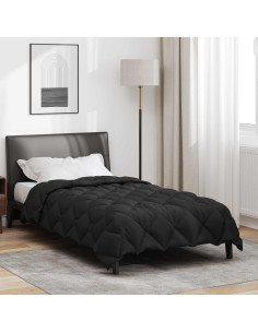 Duvet Invernale Nero 200 x 155 cm Microfibra