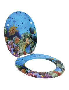 Sedile del WC Blu mare profondo 44 x 38 cm Pannello MDF