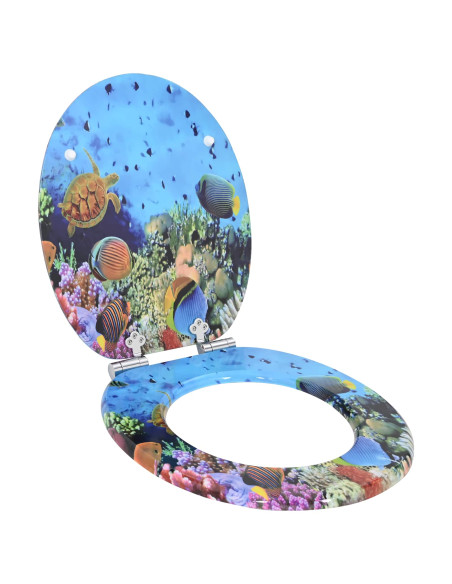 Sedile del WC Blu mare profondo 44 x 38 cm Pannello MDF