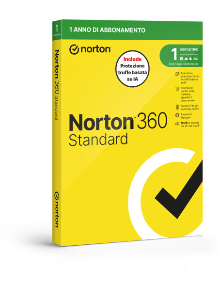 Norton 360 Standard 2026 | Antivirus per 1 Dispositivo Licenza di 1 Anno