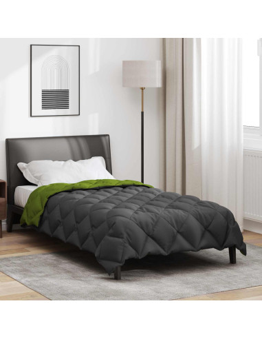 Duvet Invernale Verde e Antracite 220 x 155 cm Microfibra