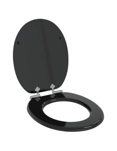 Sedile del WC Nero 44 x 38 cm Pannello MDF