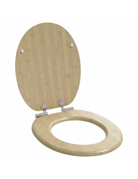 Sedile del WC Colore bamboo chiaro 44 x 38 cm Pannello MDF