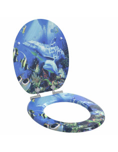 Sedile del WC Blu 44 x 38 cm Pannello MDF