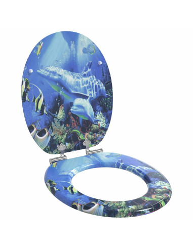 Sedile del WC Blu 44 x 38 cm Pannello MDF