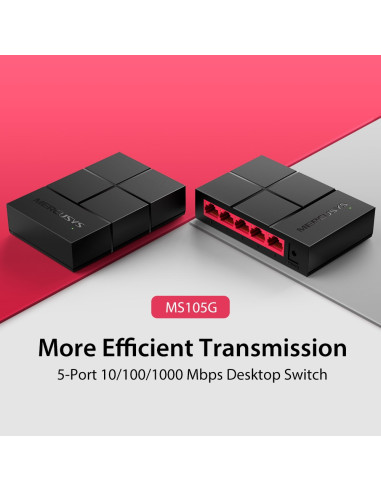 MERCUSYS GIGABIT SWITCH MS105G MINI 5 PORTE GIGABIT PLASTICA