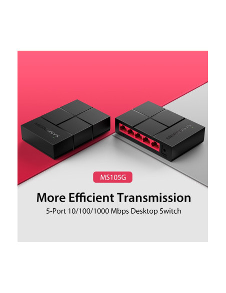 MERCUSYS GIGABIT SWITCH MS105G MINI 5 PORTE GIGABIT PLASTICA