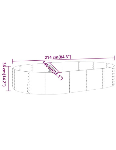Letto Giardino Acciaio Verniciato a Polvere 214x140x36cm Grigio