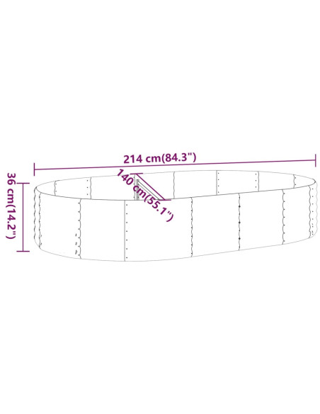 Letto Giardino Acciaio Verniciato a Polvere 214x140x36cm Grigio