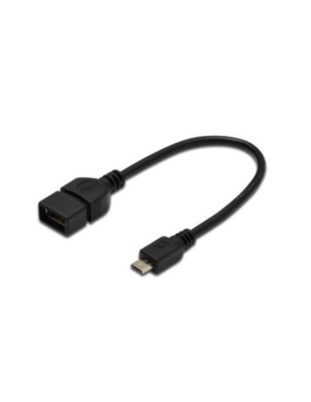 CAVO ADATTATORE DIGITUS OTG USB 2.0 MICRO-B TO USB A, M/F, 0,20MT, NERO, AK300309002S