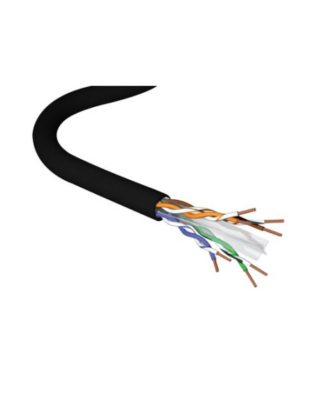 Cavo Cat 6 23 AWG RAME U/UTP 4 Pair LSHF/LSZH Guaina esterna in polietilene Cable Black bobina da 500mt