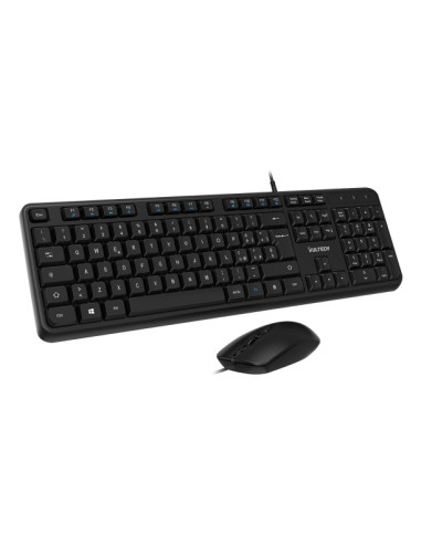 Vultech KM-811 tastiera Mouse incluso Ufficio USB QWERTY Italiano Nero