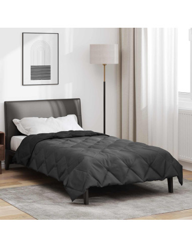 Duvet Estivo Nero e antracite 220 x 135 cm Microfibra