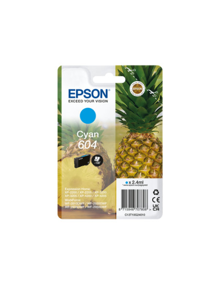 Epson 604 cartuccia d'inchiostro 1 pz Originale Resa standard Ciano