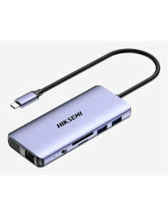 HUB HIKSEMI (by Hikvision) HDMI, UPD Fast Charge, HDMI, VGA, SD, TF, USB3.0*2, USB2.0*2, Audio, RJ45 - HS-HUB-DS11