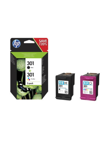 INK HP N9J72AE N.301 Nero + Colore X Deskjet F2050 1510 3050 3050A 1050 2050A OJ-2620 OJ-4630