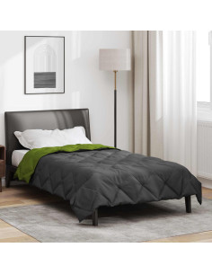Duvet Estivo Verde e Antracite 220 x 140 cm Microfibra