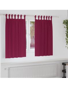 Tende Blackout con Anelli 2 pcs Rosso Vino 140 x 140 cm
