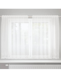 Tenda in Pizzo con tende Bianco 150 x 160 cm Poliestere