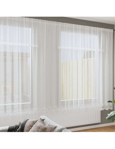 Tenda in Pizzo con tende Bianco 900 x 240 cm Poliestere