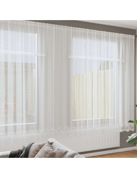 Tenda in Pizzo con tende Bianco 900 x 240 cm Poliestere