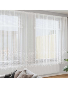 Tenda in Pizzo con tende Bianco 750 x 240 cm Poliestere