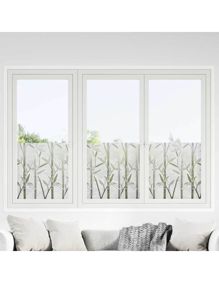 Film per Finestra Statico Motivo Bamboo 90 x 500 cm PVC