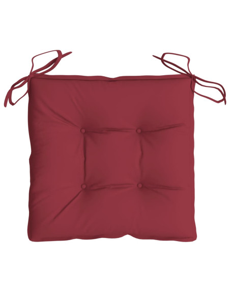 Cuscini per Sedia 2 pz Rosso Vino 50x50x7 cm Tessuto Oxford