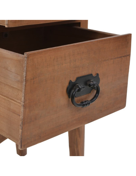 Comodino in Legno Massello di Abete 40x29x68 cm Marrone
