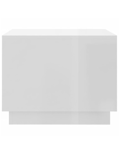 Tavolino da Salotto Bianco Lucido 55x55x43 cm in Truciolato